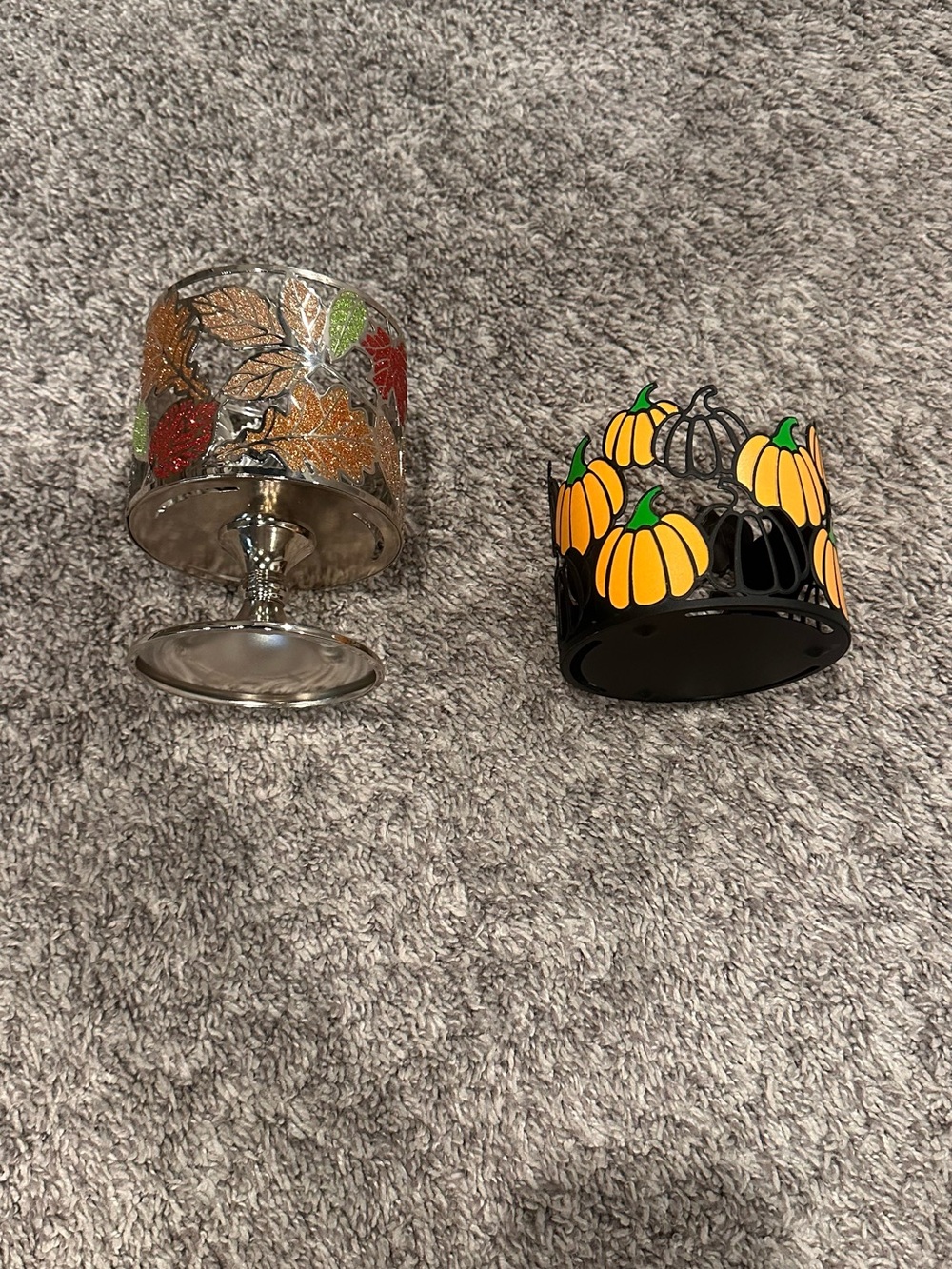 Bath & Body Works Halloween Pumpkin Metal Candle Holders Set of 2, Polished